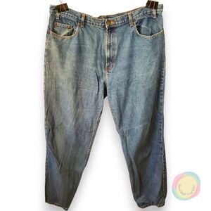 Kirkland Signature Mens Jeans 42x34 Relaxed Fit Heavy Duty Blue Denim Work Pants